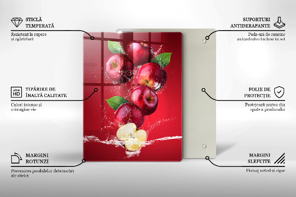 Tocător sticlă Mere suculente în apă