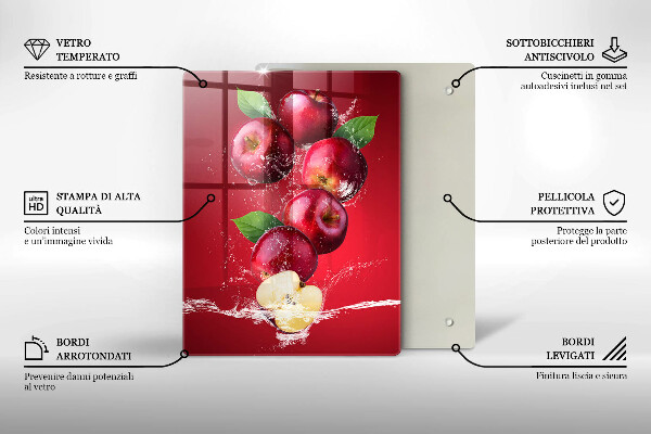 Tocător sticlă Mere suculente în apă