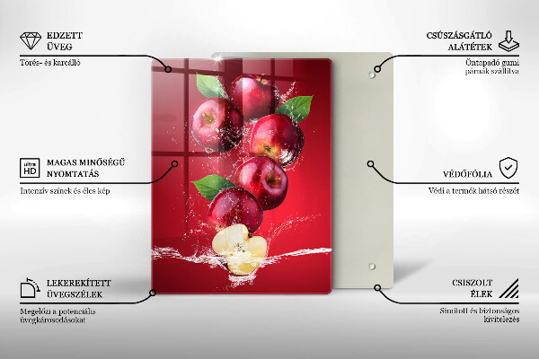 Tocător sticlă Mere suculente în apă