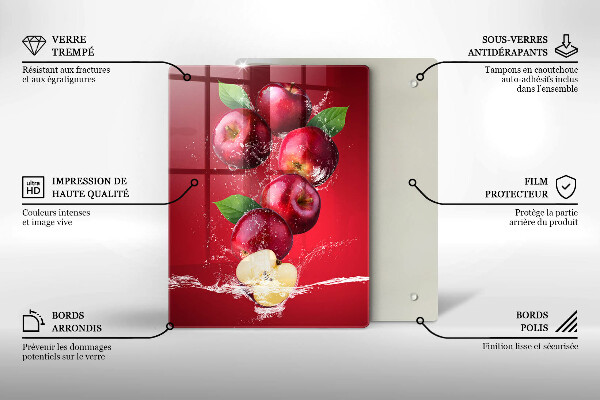 Tocător sticlă Mere suculente în apă