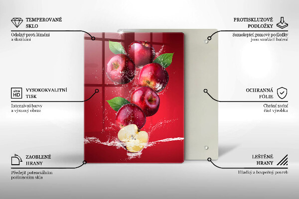 Tocător sticlă Mere suculente în apă