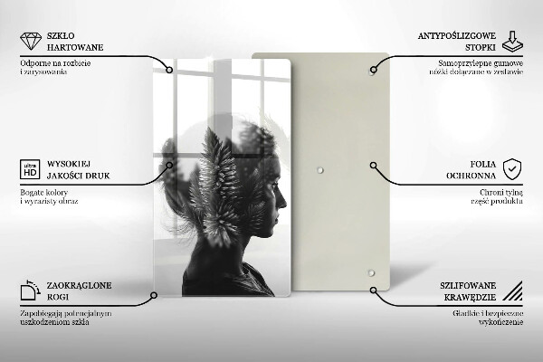 Tocător sticlă Femeie și pădure