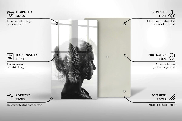 Tocător sticlă Femeie și pădure