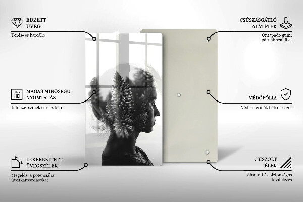 Tocător sticlă Femeie și pădure