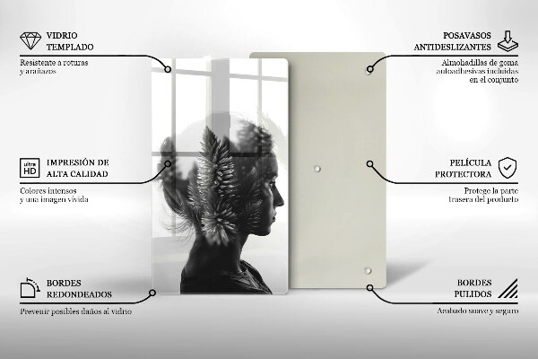 Tocător sticlă Femeie și pădure