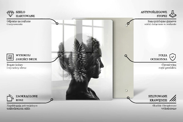 Tocător sticlă Femeie și pădure