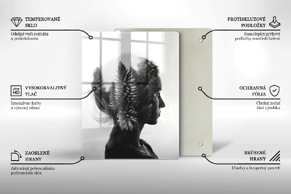 Tocător sticlă Femeie și pădure