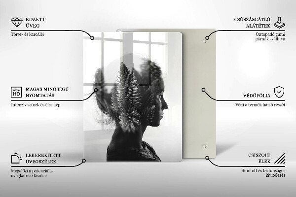 Tocător sticlă Femeie și pădure