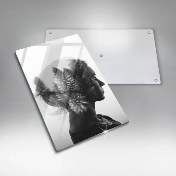 Tocător sticlă Femeie și pădure