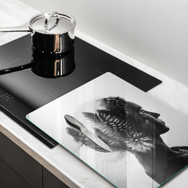 Tocător sticlă Femeie și pădure