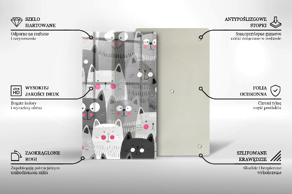 Tocător sticlă Ilustrație de pisici