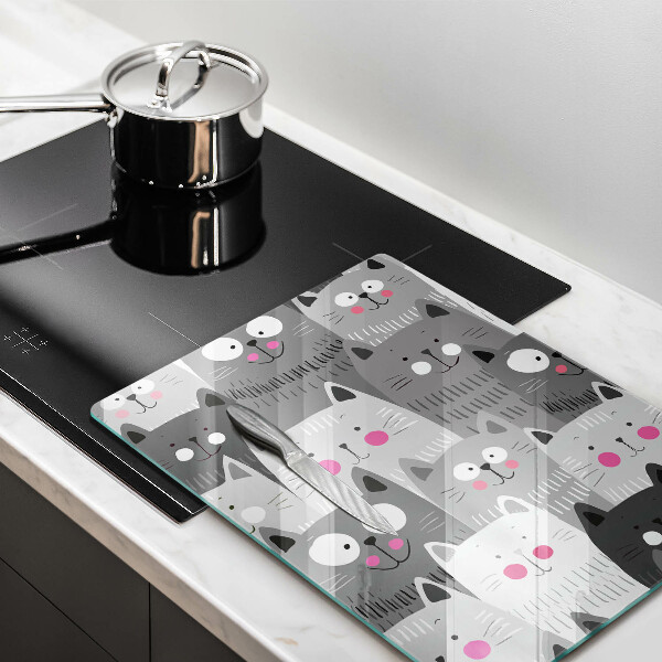 Tocător sticlă Ilustrație de pisici