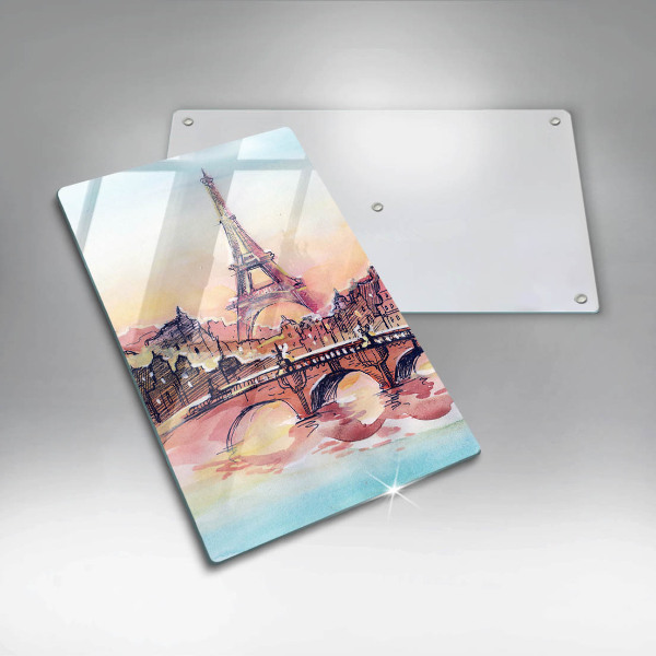 Tocător sticlă Peisajul Turnului Eiffel din Paris
