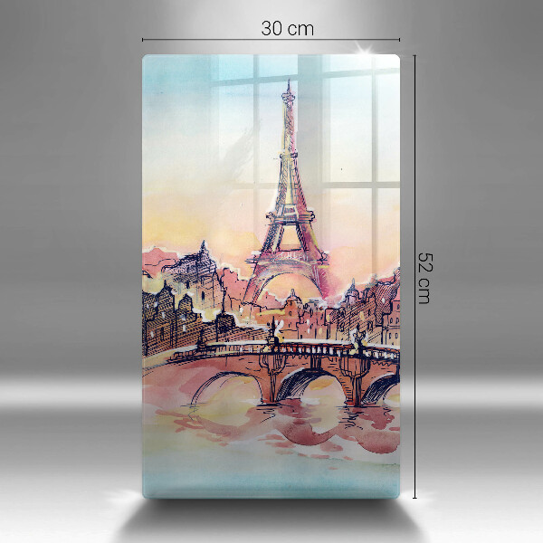 Tocător sticlă Peisajul Turnului Eiffel din Paris