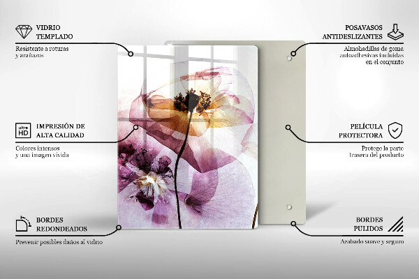 Tocător sticlă Flori delicate