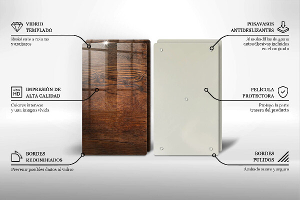 Tocător de bucătărie Scândură din lemn de culoare închisă