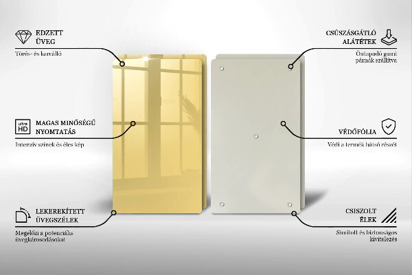 Tocător sticlă Galben