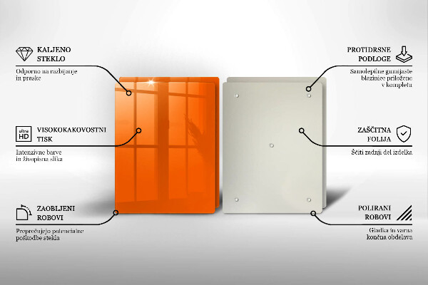 Tocător sticlă culoare portocalie