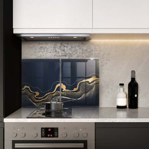 Tocător de bucătărie Linii aurii abstracte