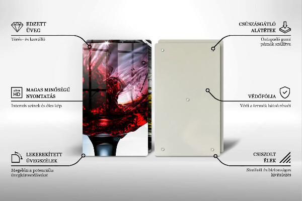 Tocător de bucătărie Pahare de vin