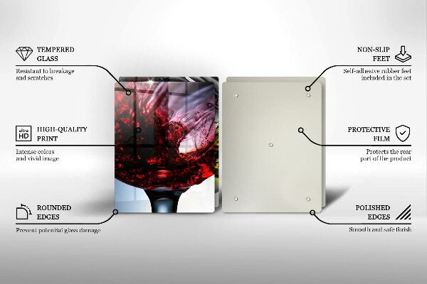 Tocător de bucătărie Pahare de vin