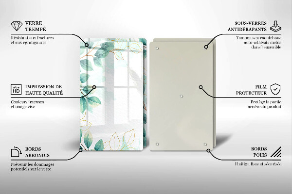 Tocător de bucătărie Frunze pictate