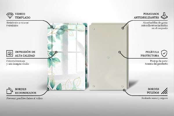 Tocător de bucătărie Frunze pictate