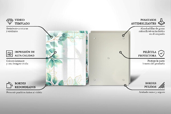 Tocător de bucătărie Frunze pictate