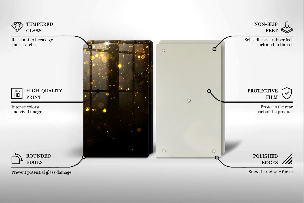 Tocător de bucătărie Sclipici auriu