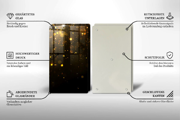 Tocător de bucătărie Sclipici auriu