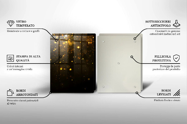 Tocător de bucătărie Sclipici auriu