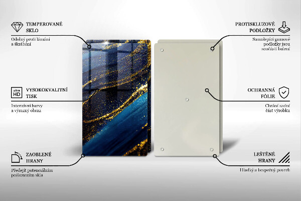 Tocător sticlă Abstracție bleumarin