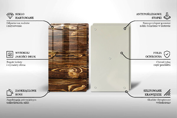 Tocător sticlă Textura lemnului