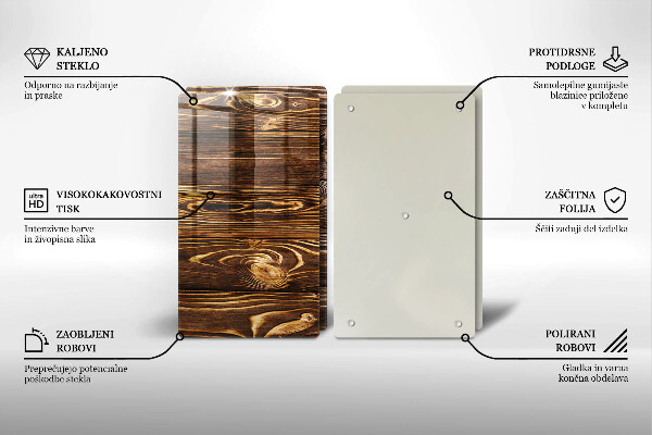 Tocător sticlă Textura lemnului