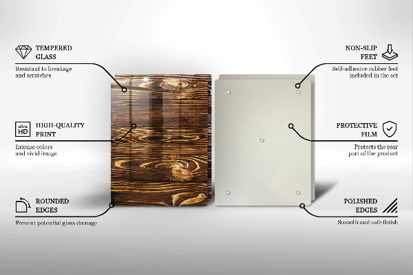 Tocător sticlă Textura lemnului