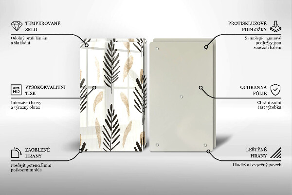 Tocător sticlă Plante Boho