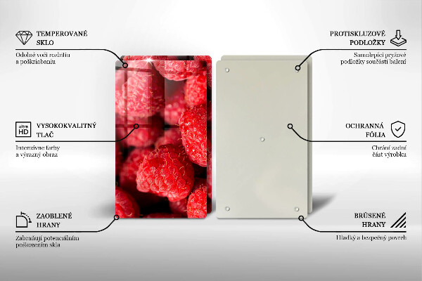 Tocător sticlă Fructe de zmeură