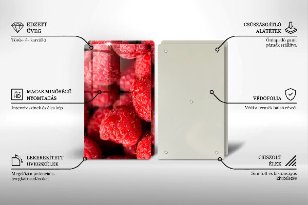 Tocător sticlă Fructe de zmeură