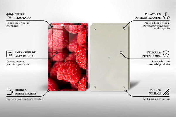 Tocător sticlă Fructe de zmeură