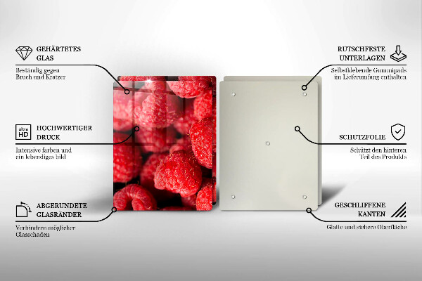 Tocător sticlă Fructe de zmeură