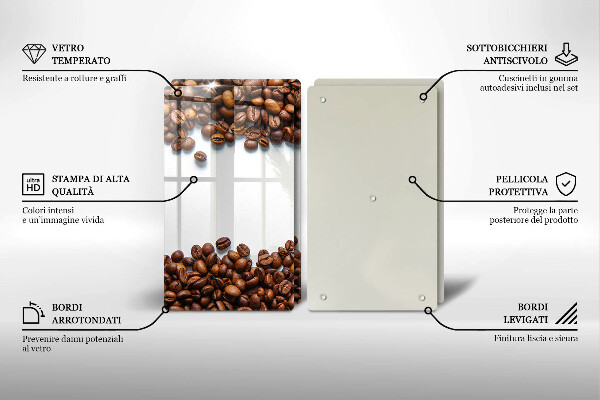 Tocător sticlă Boabe de cafea