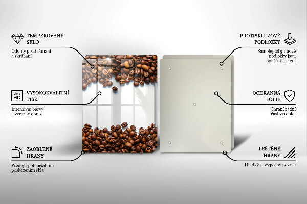 Tocător sticlă Boabe de cafea