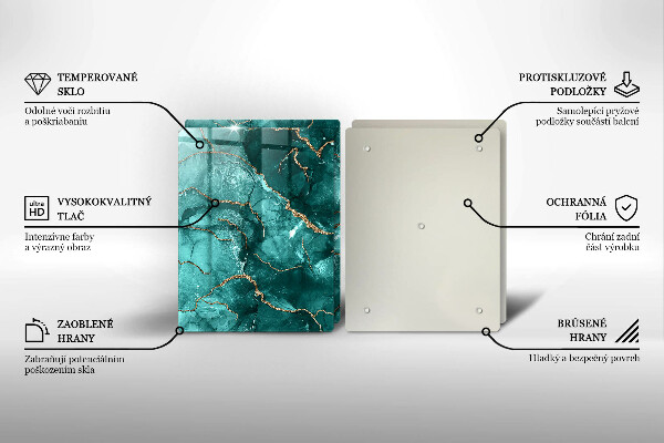 Tocător sticlă Marmură albastră