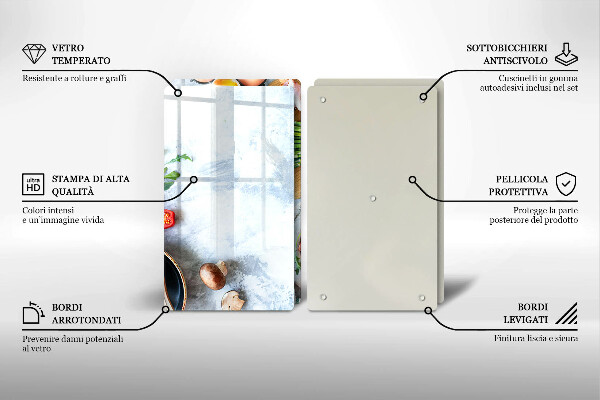 Tocător sticlă Ingrediente în bucătărie