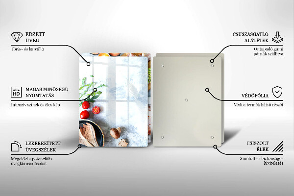 Tocător sticlă Ingrediente în bucătărie