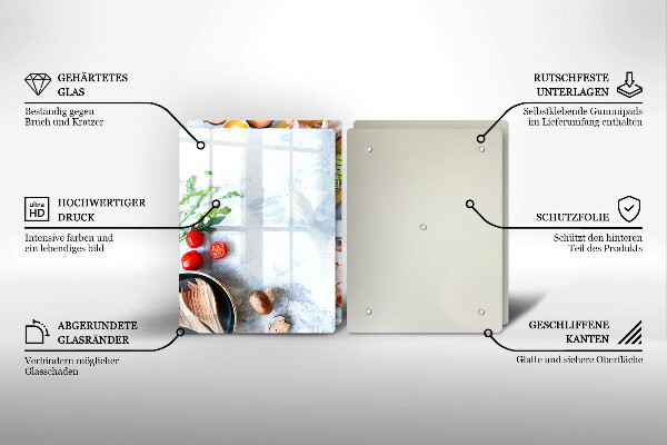 Tocător sticlă Ingrediente în bucătărie