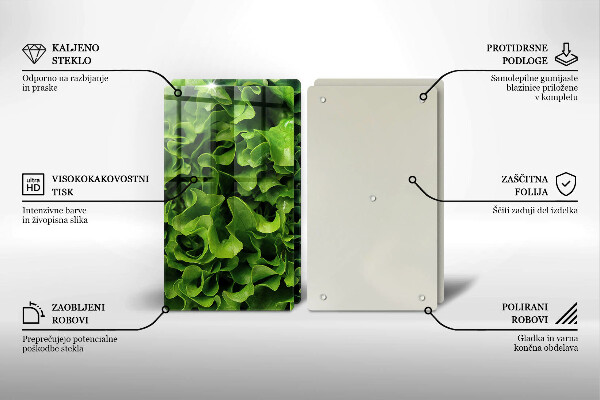 Tocător sticlă Frunze de salata verde