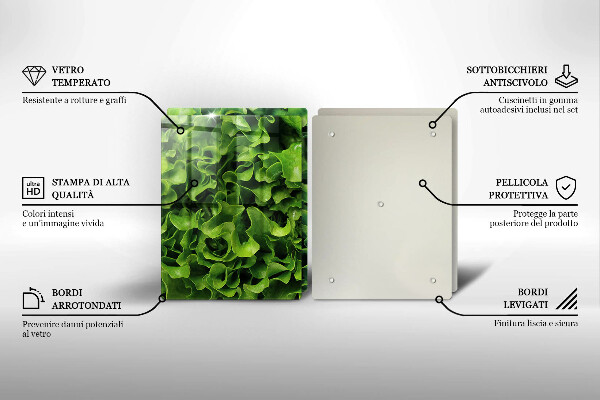 Tocător sticlă Frunze de salata verde