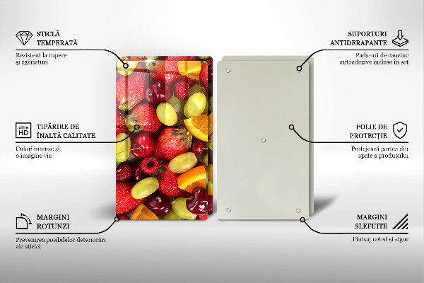 Tocător sticlă Fructe de vară