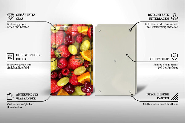 Tocător sticlă Fructe de vară